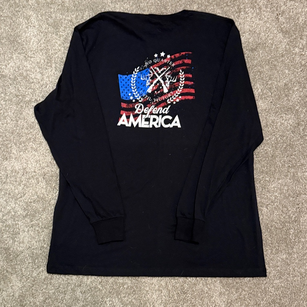 Cody James| Black Long Sleeve Defend America Graphic Tee. NWT.